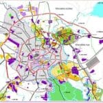 Sơ đồ quy hoạch các tuyến vành đai của Thành phố Hồ Chí Minh (đường viền đỏ ngoài cùng là đường vành đai 4, tiếp đó là Vành đai 3).