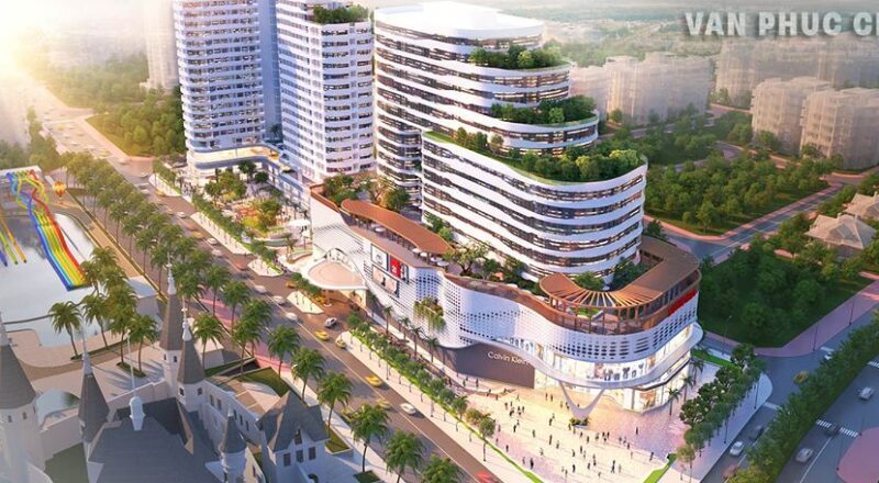Phối cảnh 2 tháp căn hộ đầu tiên tại khu đô thị Vạn Phúc City sắp được triển khai.