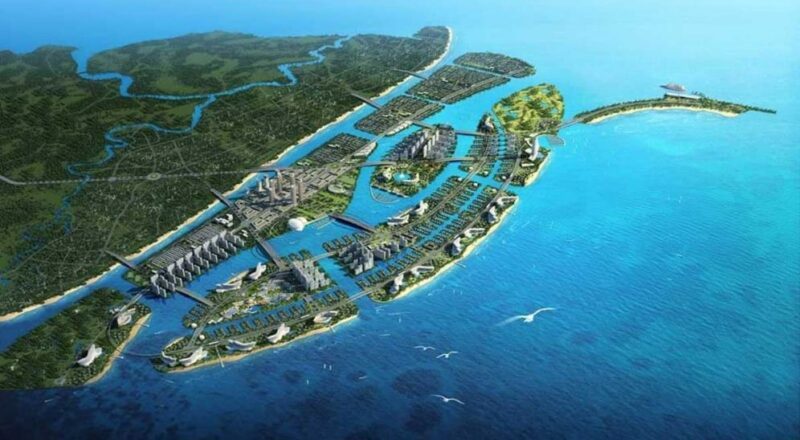 Mô hình ý tưởng dự án khu đô thị du lịch lấn biển Cần Giờ của Vingroup