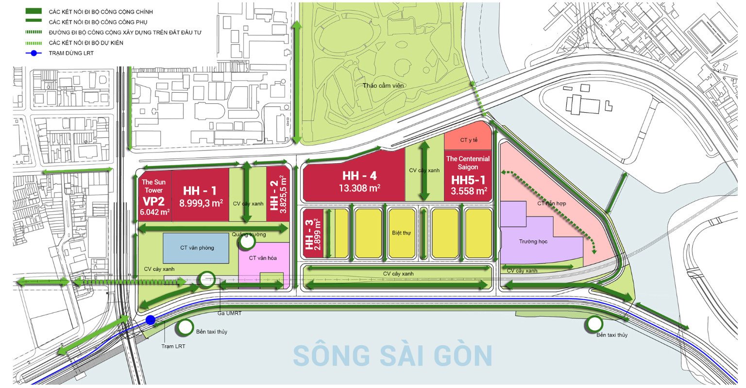 Tổng thể khu phức hợp Sài Gòn Ba Son được tách thành 8 khu đất.