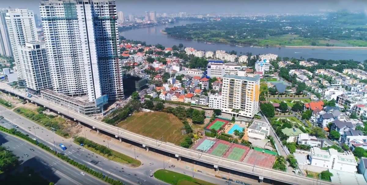 Vị trí quỹ đất có thể được chủ đầu tư Massterise Homes triển khai dự án Lumière Riverside ở phường An Phú, quận 2.