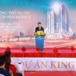 Chủ Tịch Tập đoàn Bamboo Capital phát biểu tại Lễ động thổ Khu phức hợp thương mại và căn hộ cao cấp King Crown Infiniy.