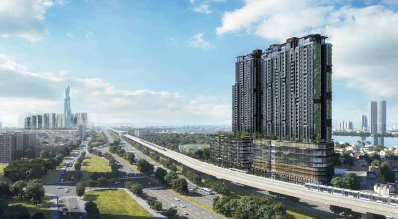 Phối cảnh tổng thể dự án căn hộ cao cấp LUMIÈRE riverside của Masterise Homes ở An Phú, Quận 2 vừa ra mắt.