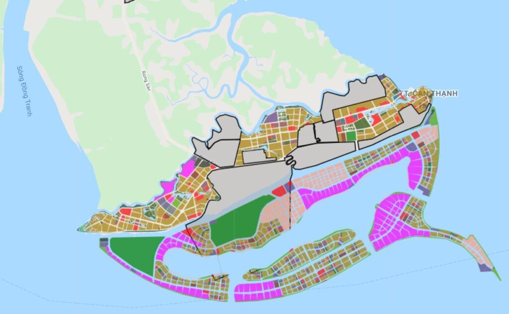 Bản đồ quy hoạch các phân khu chức năng của khu đô thị du lịch lấn biển Cần Giờ được cập nhật mới nhất trên trang Thông tin Quy hoạch Thành phố Hồ Chí Minh.