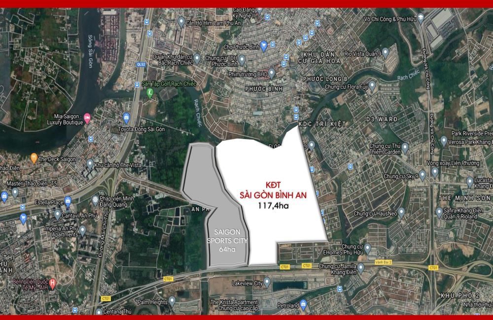 Đối diện với dự án Sài Gòn Bình An bên kia Rạch Chiếc còn có dự án Saigon Sport City cũng sớm được triển khai?