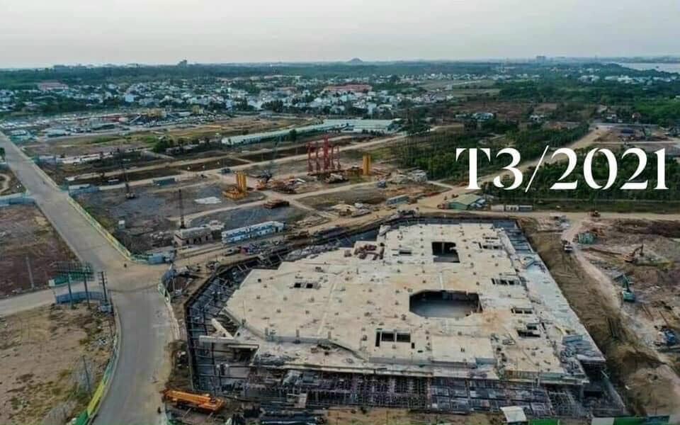Cập nhật tiến độ xây dựng trung tâm thương mại Vincom Mega Mall tại dự án Vinhomes Grand Park mới nhất 3/2021.