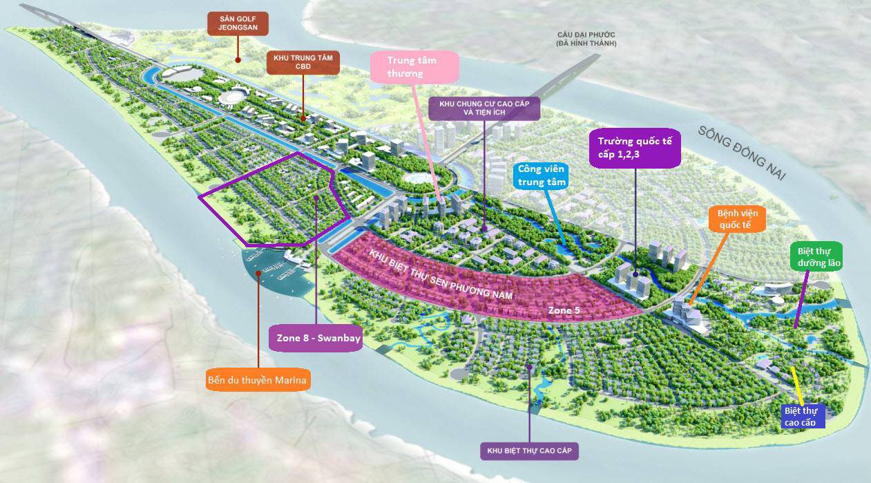 Quy hoạch tổng thể đô thị đảo thượng lưu Swanbay đảo Đại Phước.