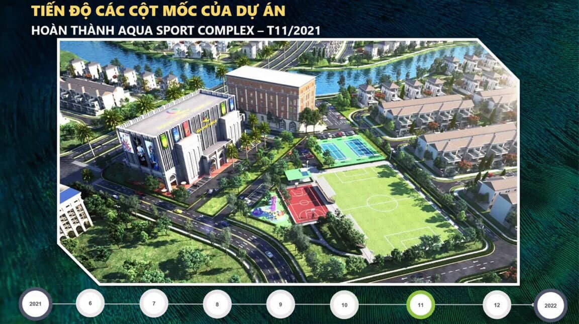 Tháng 11/2021 hoàn thành Trung tâm thể thao đa năng Aqua Sport Complex tại Aqua City.