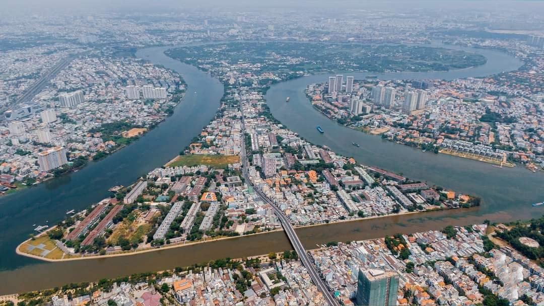 Vị trí quỹ đất sắp triển khai xây dựng chung cư Thanh Đa ở Bình Thạnh nhìn từ trên cao.