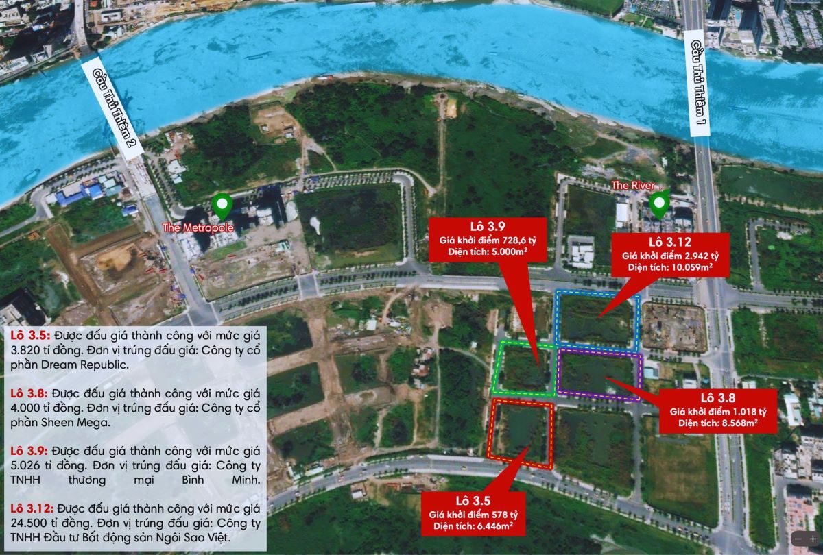 Hơn 37.000 tỷ đồng đấu giá 4 lô đất vàng Thủ Thiêm đem về nguồn thu ngân sách cực lớn cho Thành phố Hồ Chí Minh.