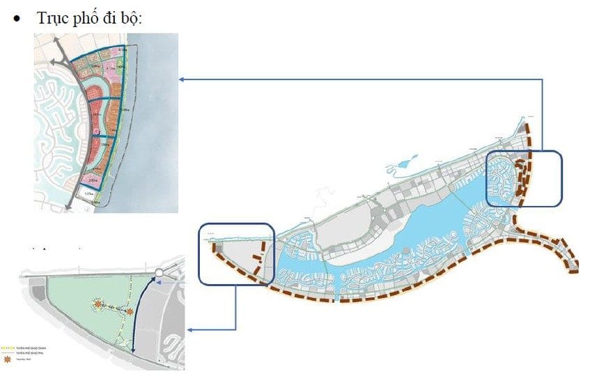 Các trục phố đi bộ tại khu đô thị du lịch biển Cần Giờ.