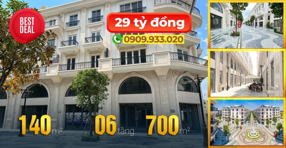 Một căn nhà phố thương mại shophouse vị trí rất đẹp ở phố đi bộ Royal tại khu đô thị Vạn Phúc City.