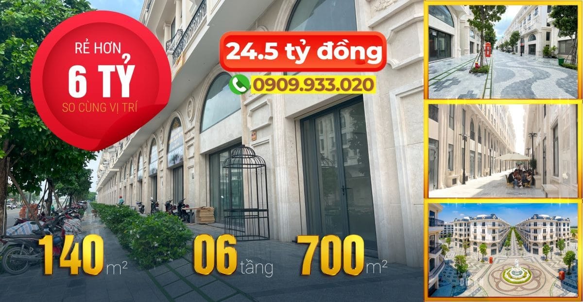 Căn nhà phố thương mại shophouse có giá tốt nhất ở phố đi bộ Royal tại khu đô thị Vạn Phúc City.