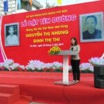 Lễ đặt tên đường Nguyễn Thị Nhung và Đinh Thị Thi tại khu đô thị Vạn Phúc City.