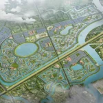 Phối cảnh dự án Khu đô thị mới Phước Vĩnh Tây tại Cần Giuộc, Long An do Tập đoàn Vingroup làm chủ dự kiến được khởi công vào tháng 6/2025.