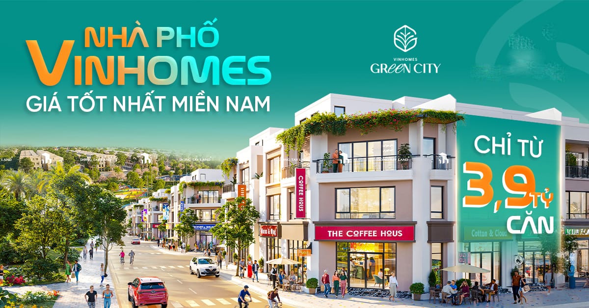 Sở hữu nhà phố tại Vinhomes Green City giá chỉ từ 3.9 tỷ/căn.